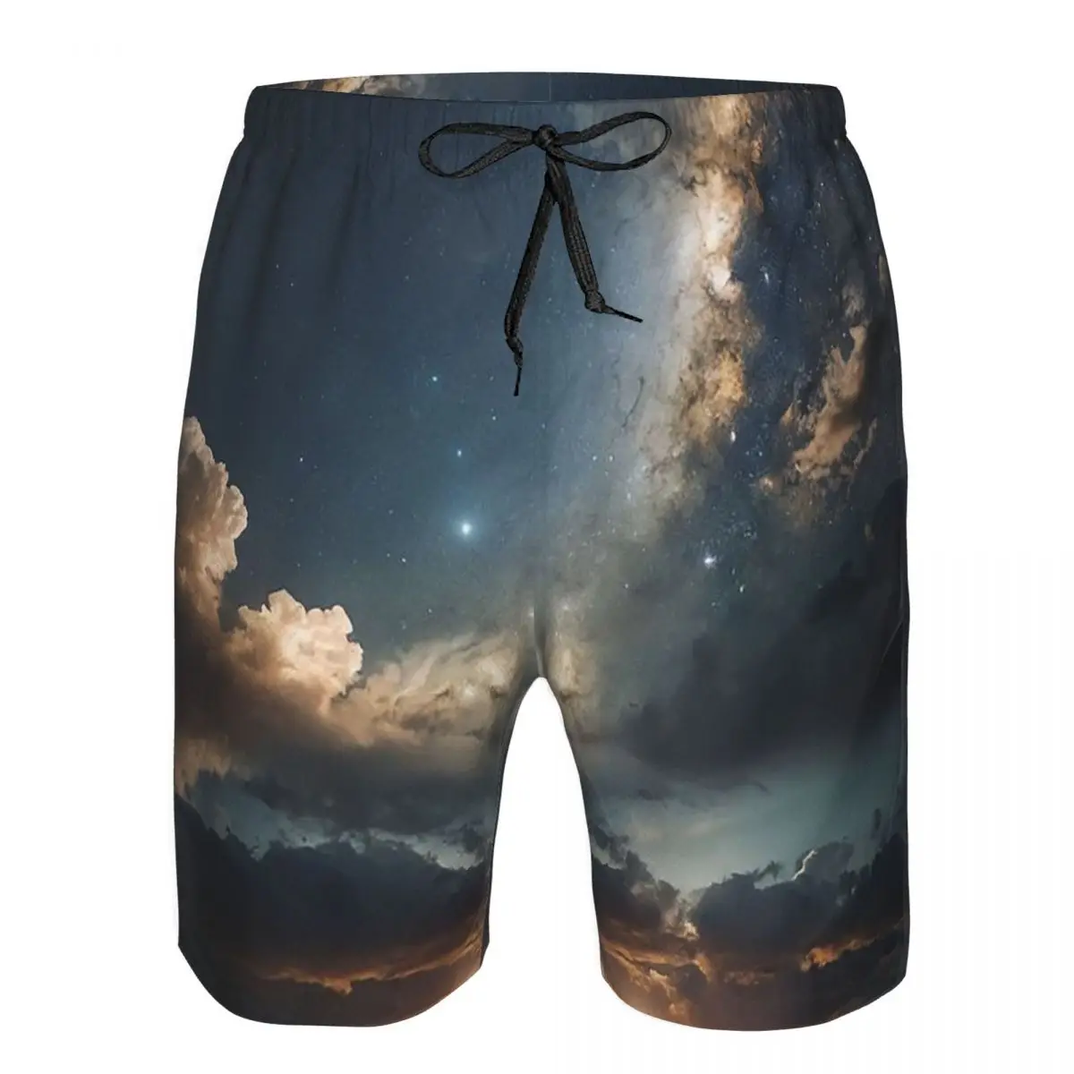 Фото Пляжные шорты Starlit Sky Milky Way Starry Trunks, повседневные быстросохнущие летние мужские шорты для плавания №1