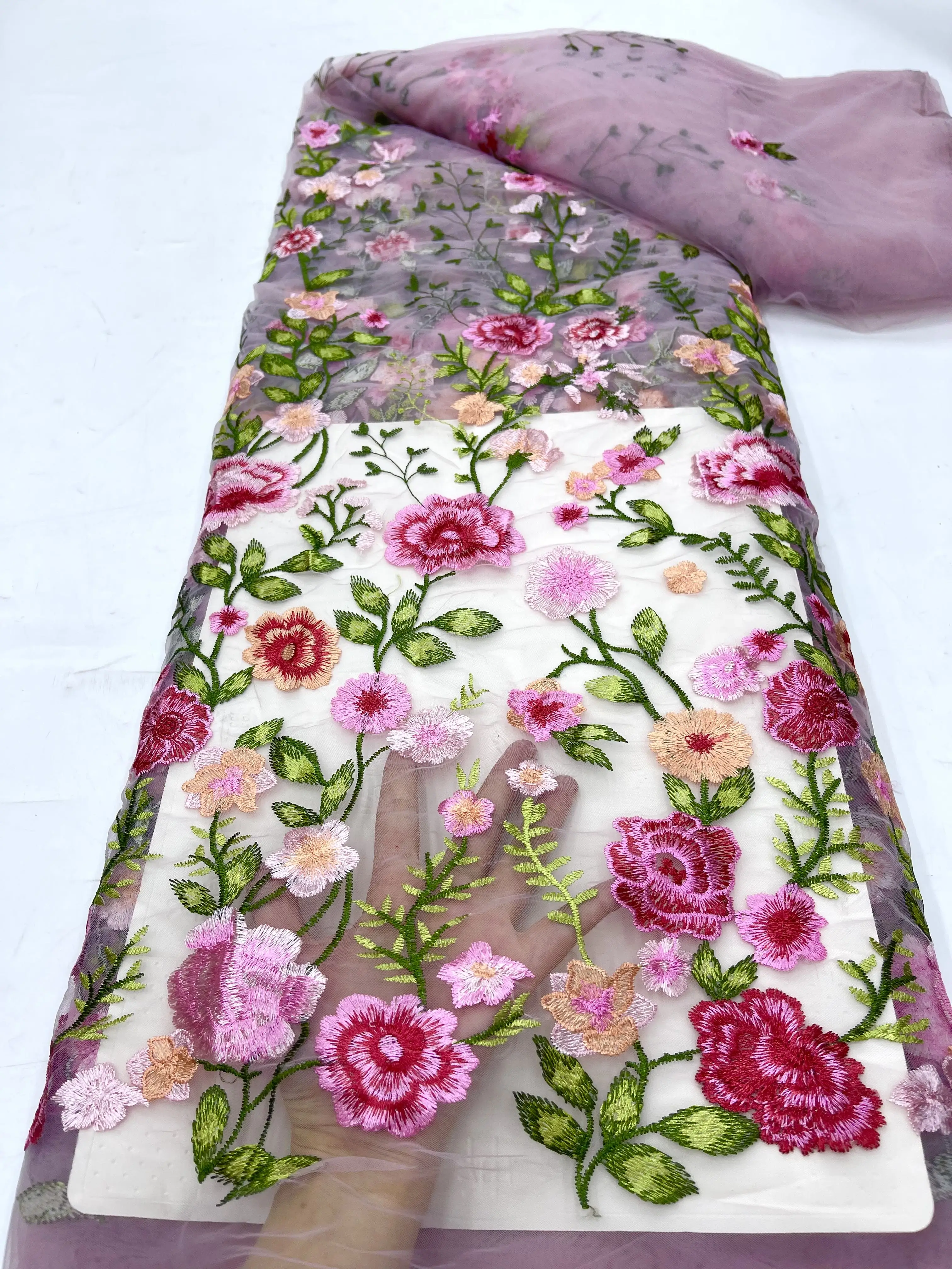 Красочная 3D французская Тюль Sari 2024 Высококачественная Фата Дубай Нигерия