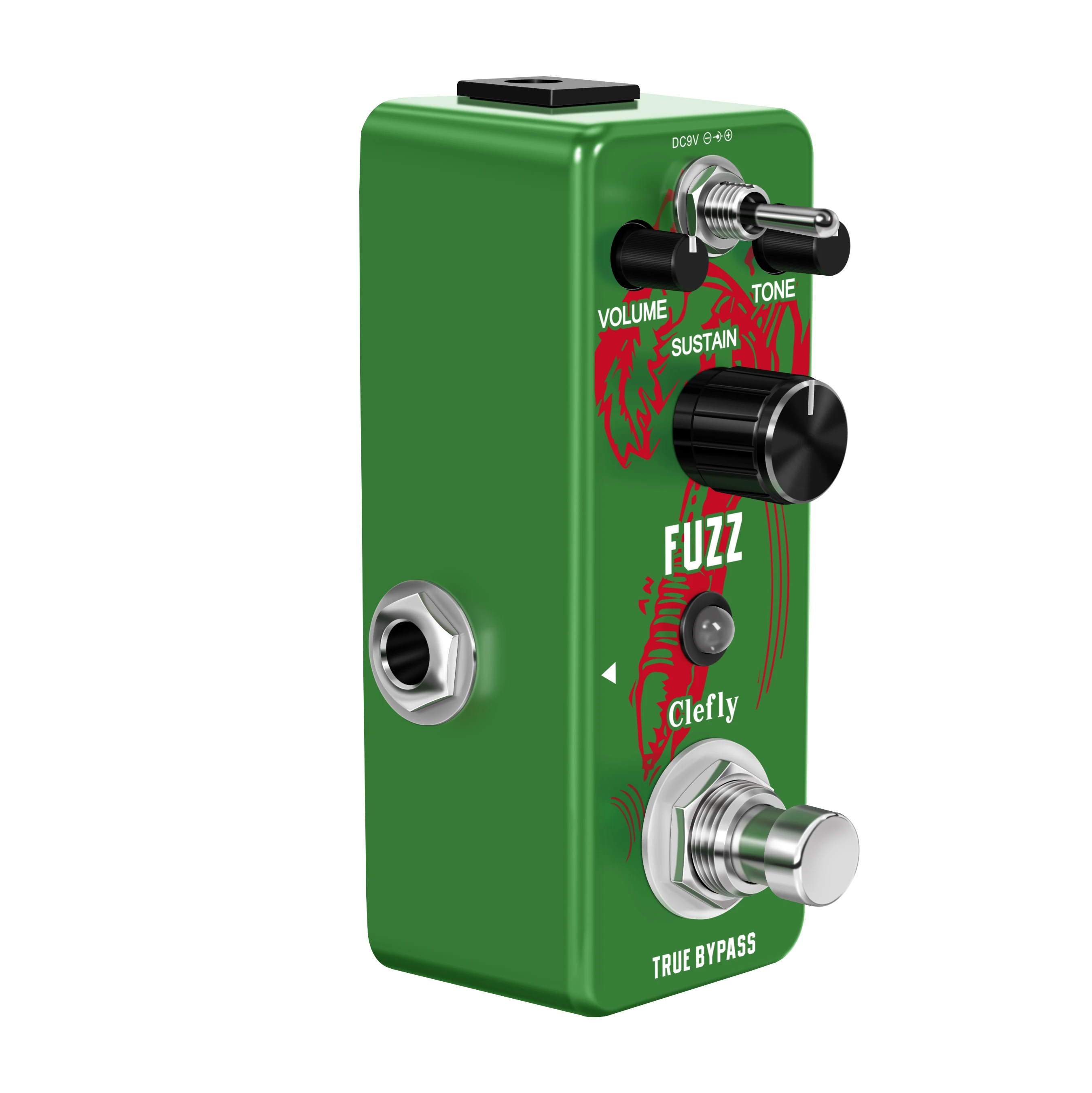 Clefly LEF-306 Fuzz Pedal For Electric Guitar & Bass Traditional Fuzz Effect Full Metal Shell ​True Bypass