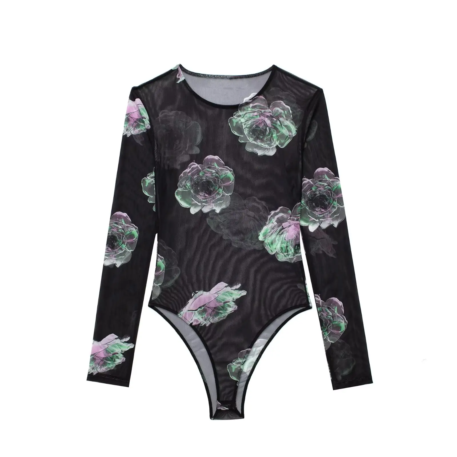 

Women 2023 New Chic Fashion Printed Translucent Sun-protective Clothing JumpsuitVintage Female Playsuits Mujer