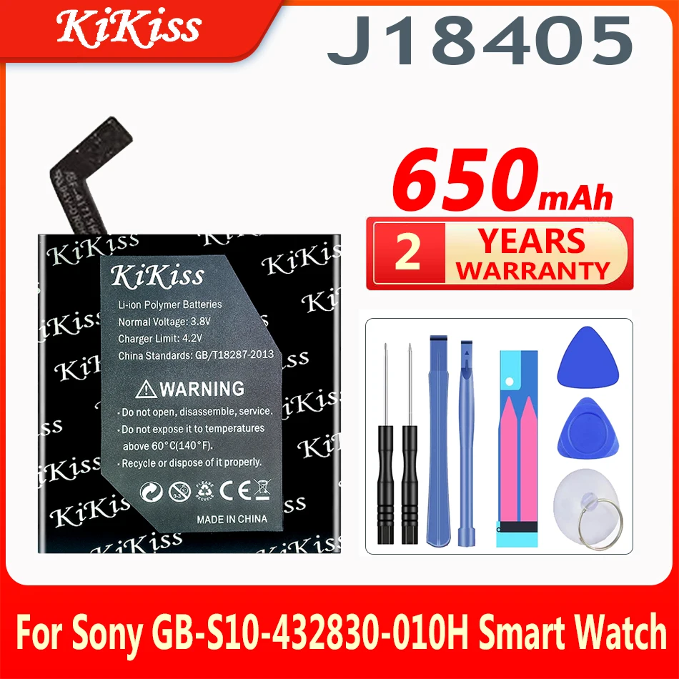 

KiKiss 650mAh J18405 Battery for Sony GB-S10-432830-010H Smart Watch Batterie+TOOLS