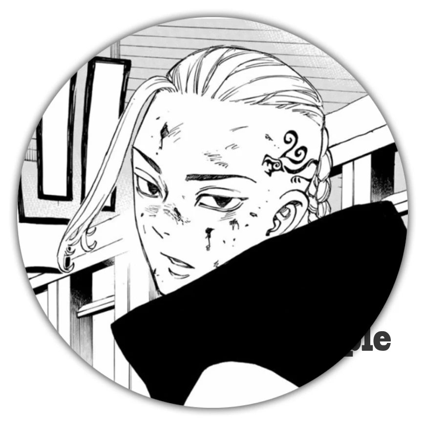 Черно-белая брошь в стиле Токийский Мститель 58 мм значок аниме косплея крутые