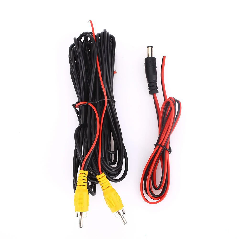 

Universal Car Reversing Line Camera Cable Black 12-24V 6M RCA Video Cable AV Extension Cord With Detection Wire Car Electronics