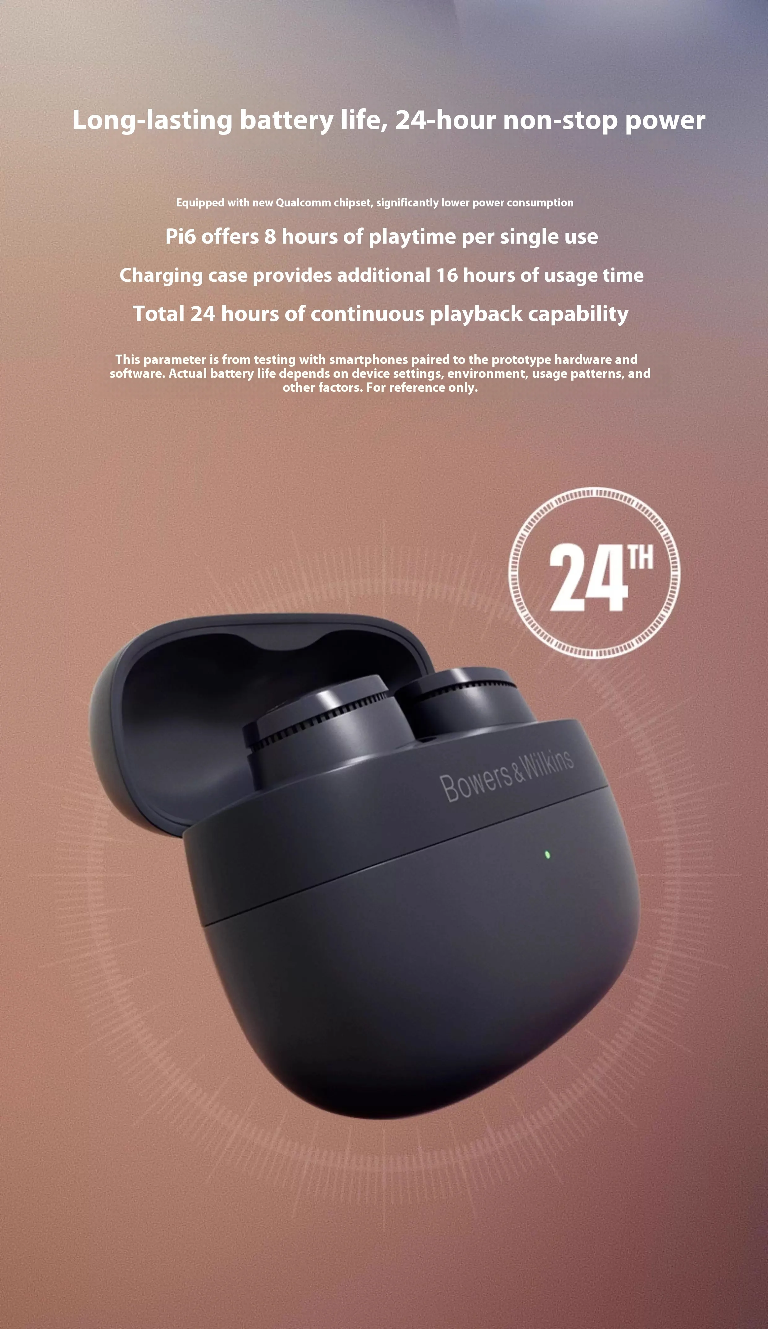 Фото Оригинальные беспроводные Bluetooth-наушники B&W Pi6, тип-вкладыша, активное шумоподавление, качество звука Hi-Fi, идеальный рождественский подарок №2