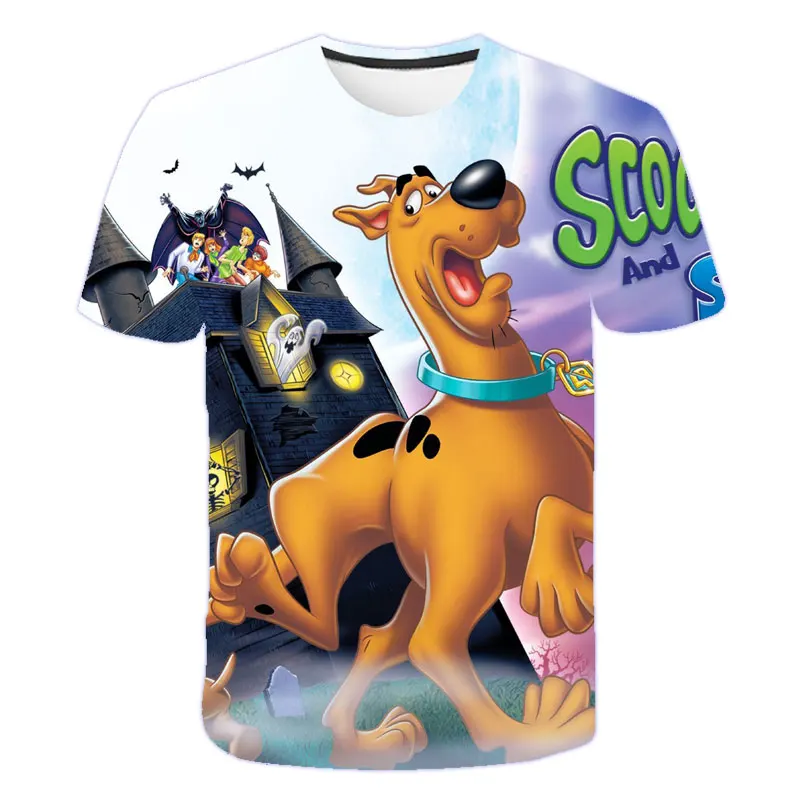 

Girls Boys Clothes 4 to14years Summer Short Sleeve 3D Cartoon Printed Movie dog T Shirt for Kids polyester Children's Tops