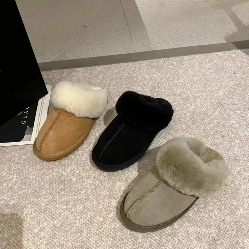 

Шерстяные тапочки, осень и зима, закрытые полутапочки, толстые хлопчатобумажные тапочки