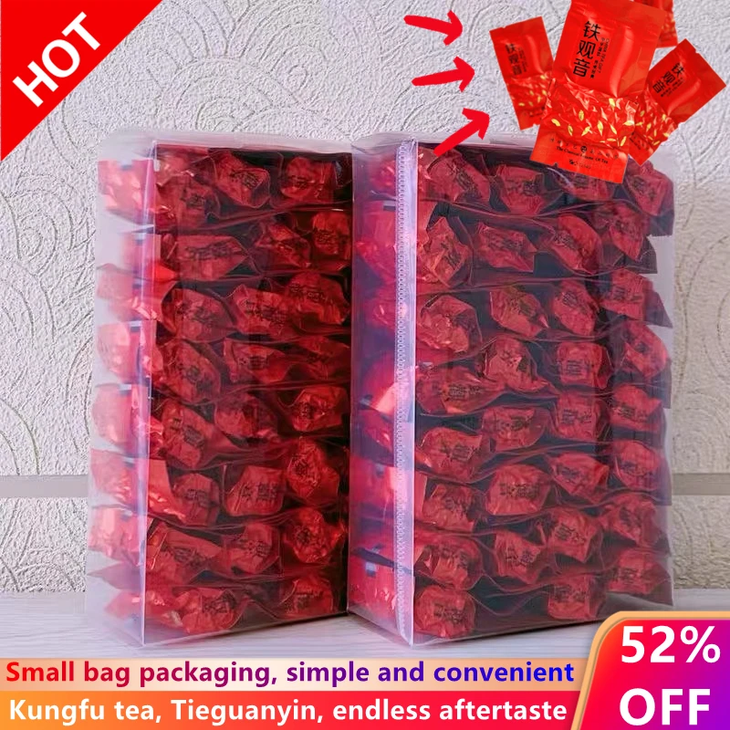 

tea New Anxi Tieguanyin Tea In Bags Boxed Oolong Tea China Tie guan yin Green tea Small loan packaging