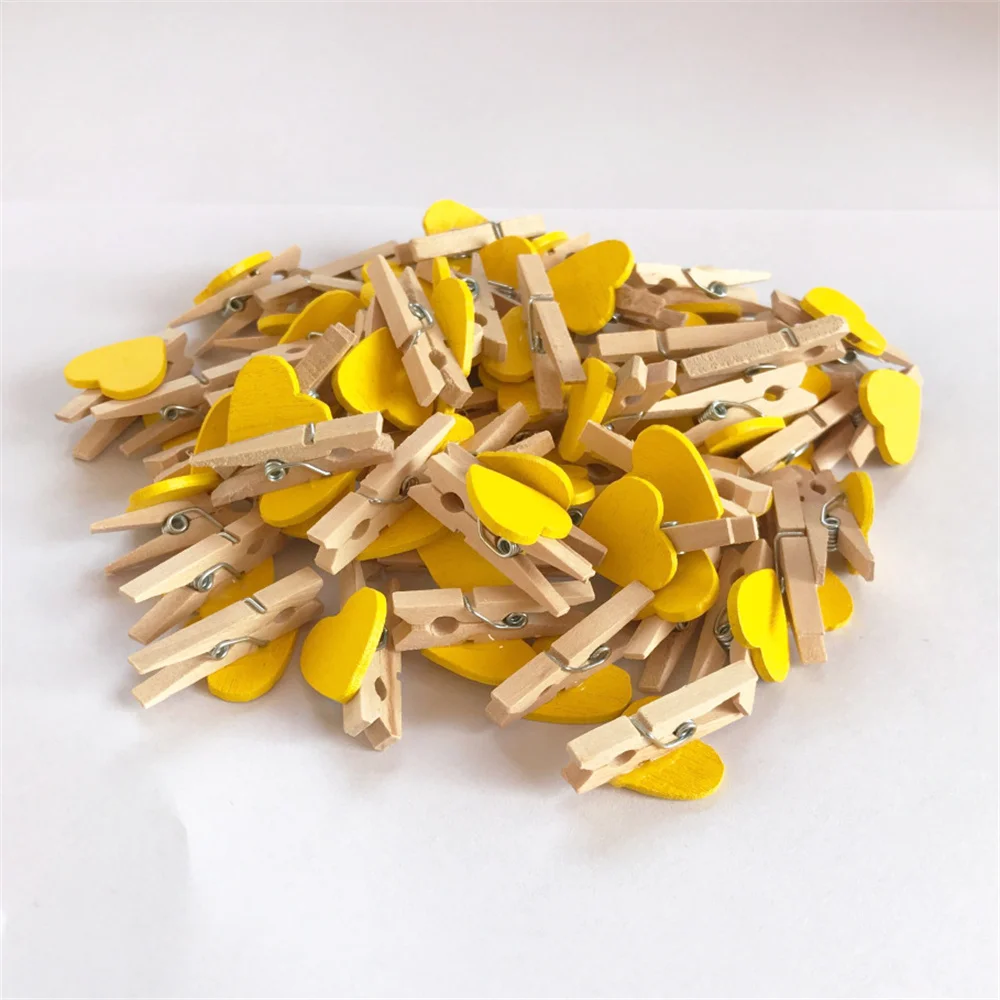 2023 New 50Pcs/Set Wooden Clips Love Heart Pegs Clothespin DIY Cute Wedding Decoration Craft Pegs Clothespin images - 6