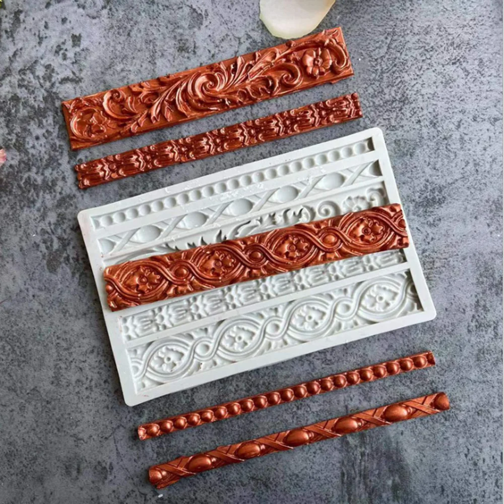 

Silicone Border Mold DIY Baking Decoration Braided Rope Pearl Strip Fondant Tool