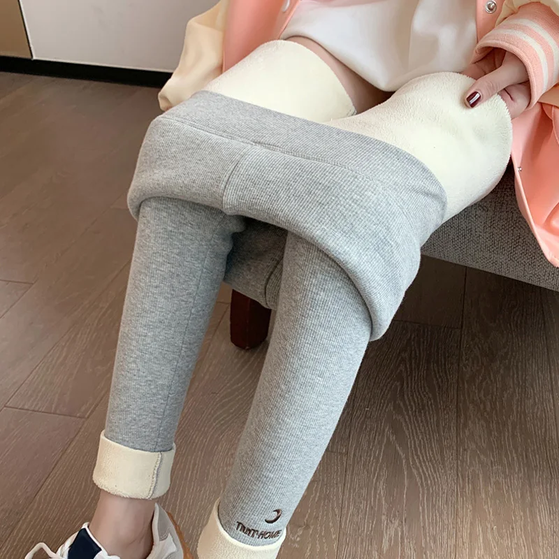 

Nibesser Women Pants Warm Fleece Winter Autumn Thicken Leggings High Waist Leggings Solid Comfortable Keep Warm Stretchy Pants