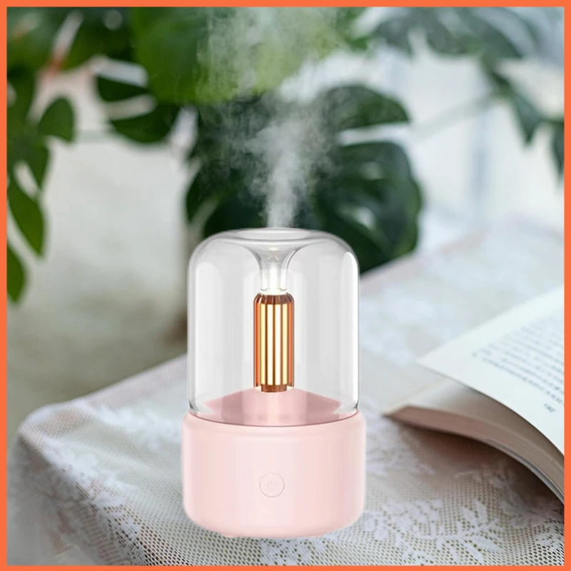Simulated Candlelight Air Humidifier USB Aromatherapy Humidifiers Diffusers Make Fog 8-12 Hours Diffuser Essential Oils Oil Home
