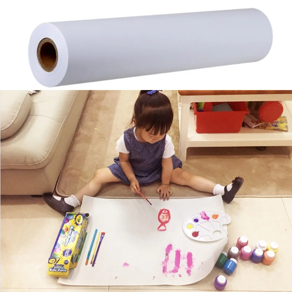 

White Drawing Paper Drawing Paper Roll Blank Painting Watercolor Paper DIY Sketch Paper for Kids Children ( 45cm x 10m )