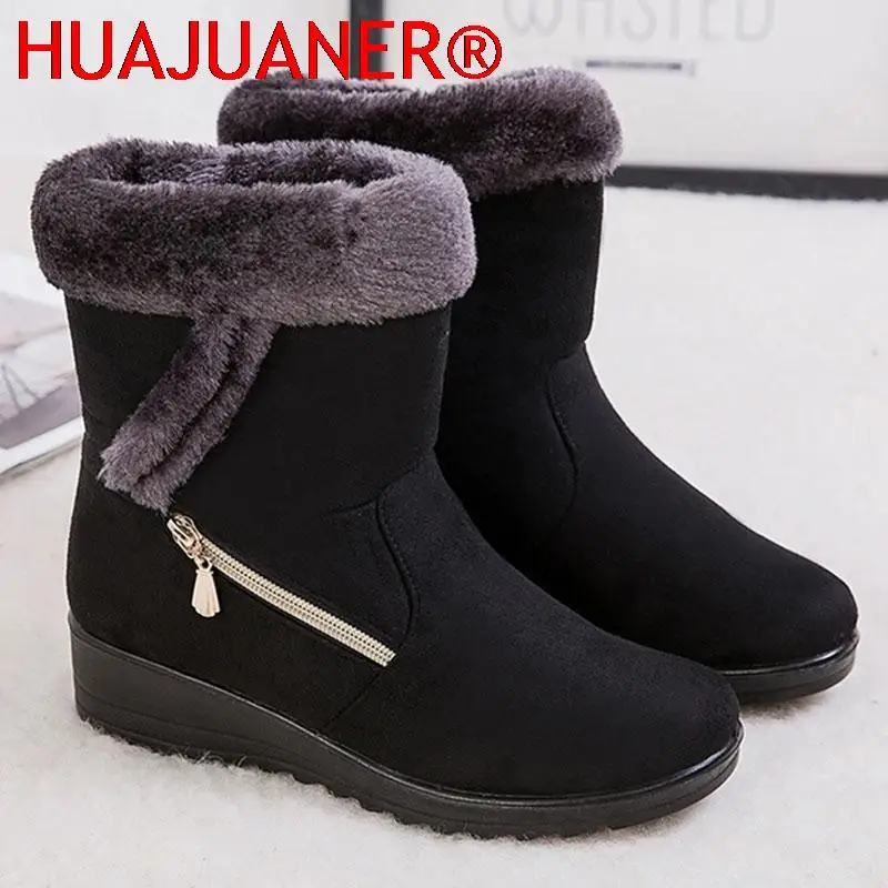 

Women Winter Warm Female Snow Boots Plush Ankle Boots Non-Slip Fluffy outdoor Casual Comfort Plus Size Women Shoes Ladies Boots