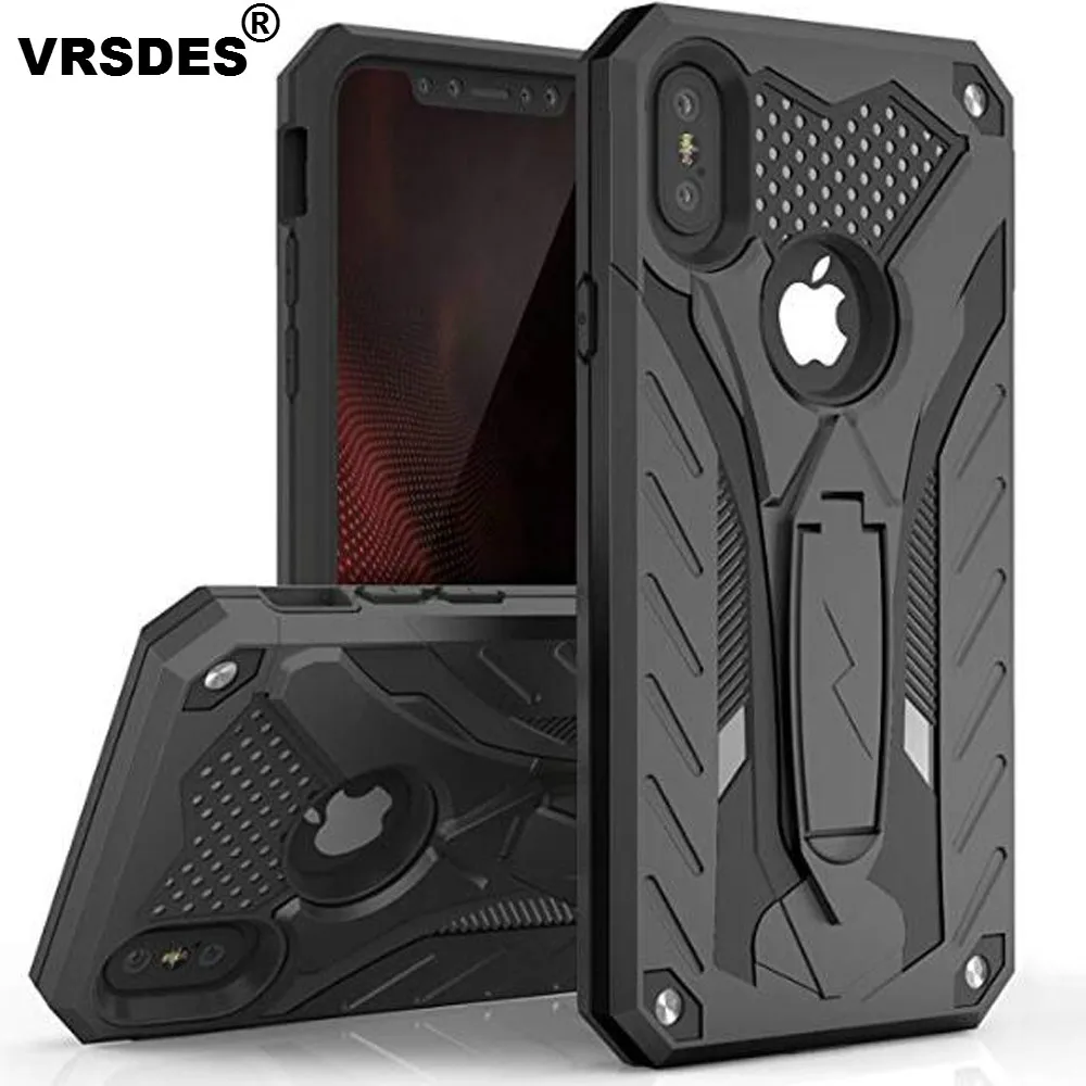 

Case For iPhone 14 13 Pro Max 12 11 7 8 Shockproof Military Drop Silicon Case For iPhone 6 6s Plus X 5 5s SE Kickstand TPU Cover