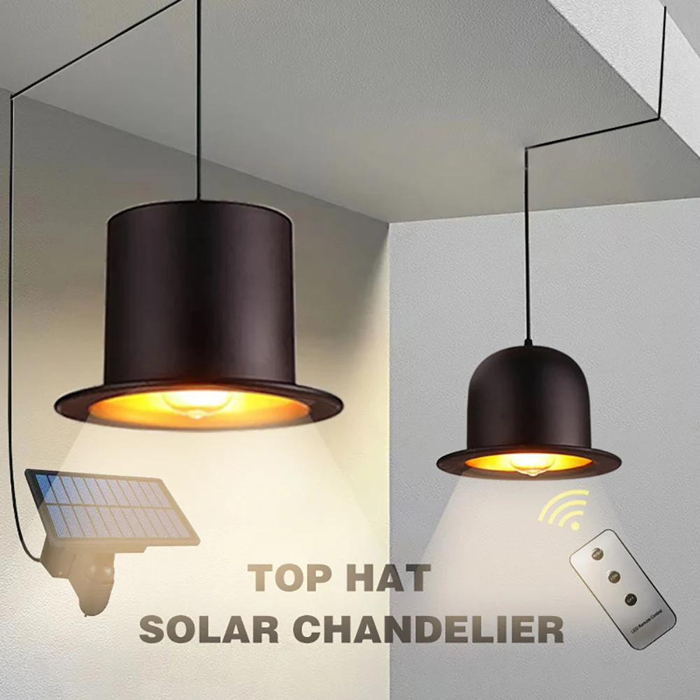 

Ретро подвесной светильник на солнечной батарее в виде Верхней Шляпы, подвесные светильники, светодиодный светильник, водонепроницаемый д...