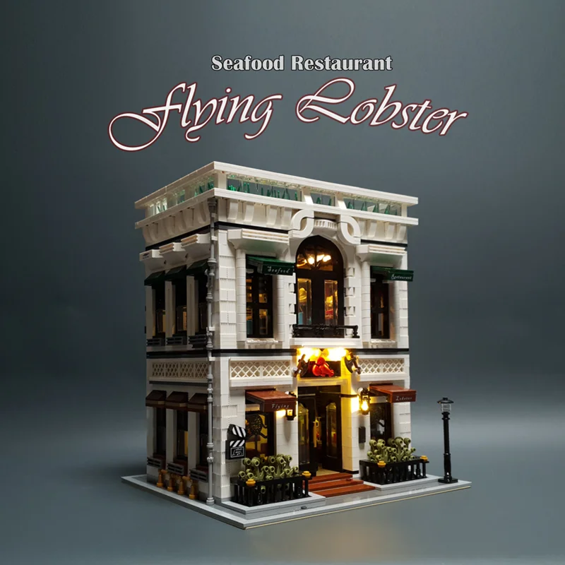 

4039pcs City Seafood Restaurant Building Block Street view Bricks MOC Model Friend series Children Toys Kids Christmas Gifts
