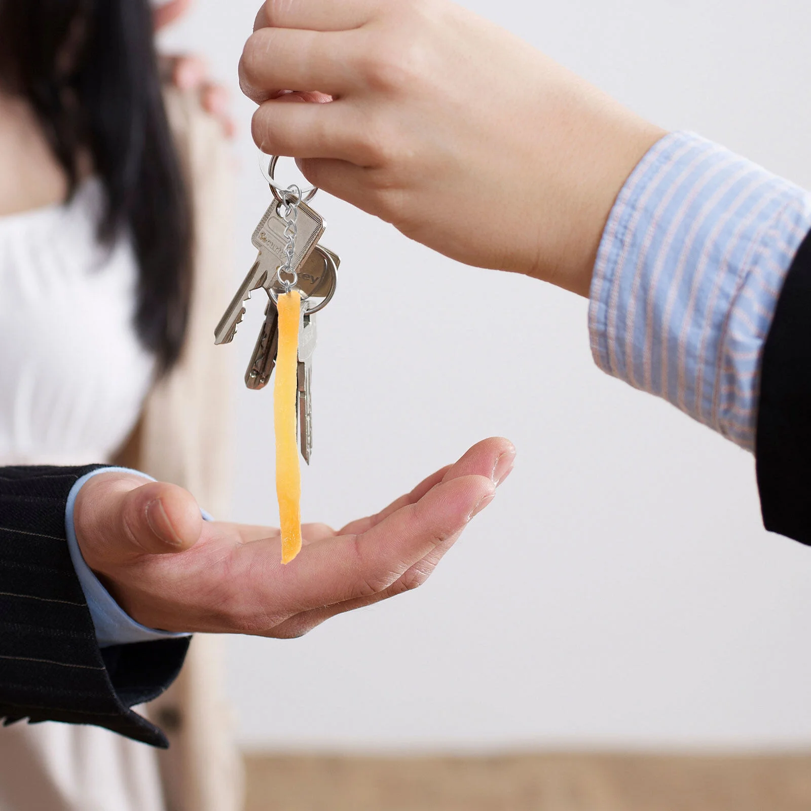 8 Pcs Phone Keychain Gift Food Imitation Keyring Hanging Novelty Pendant Fried Chips Pvc Miss