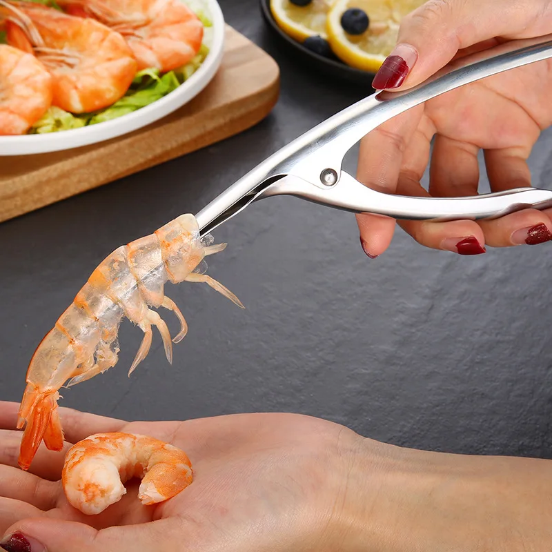 

Restaurant High-Class Stainless Steel Smart Shrimp Peeling Plier Kitchen Easy Peel Shrimp Clamp Housewife Handy Shrimp Peel Tool