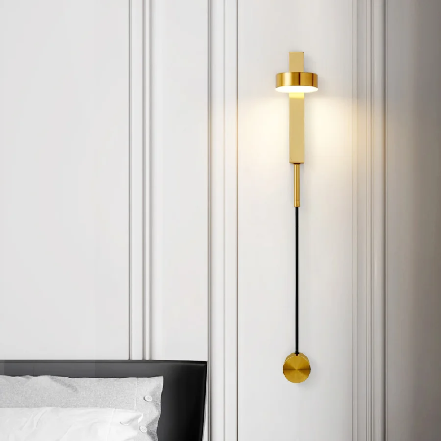 

Минималистичные Настенные светильники с длинной полосой, современный фон в скандинавском стиле для гостиной, настенный светильник для спа...