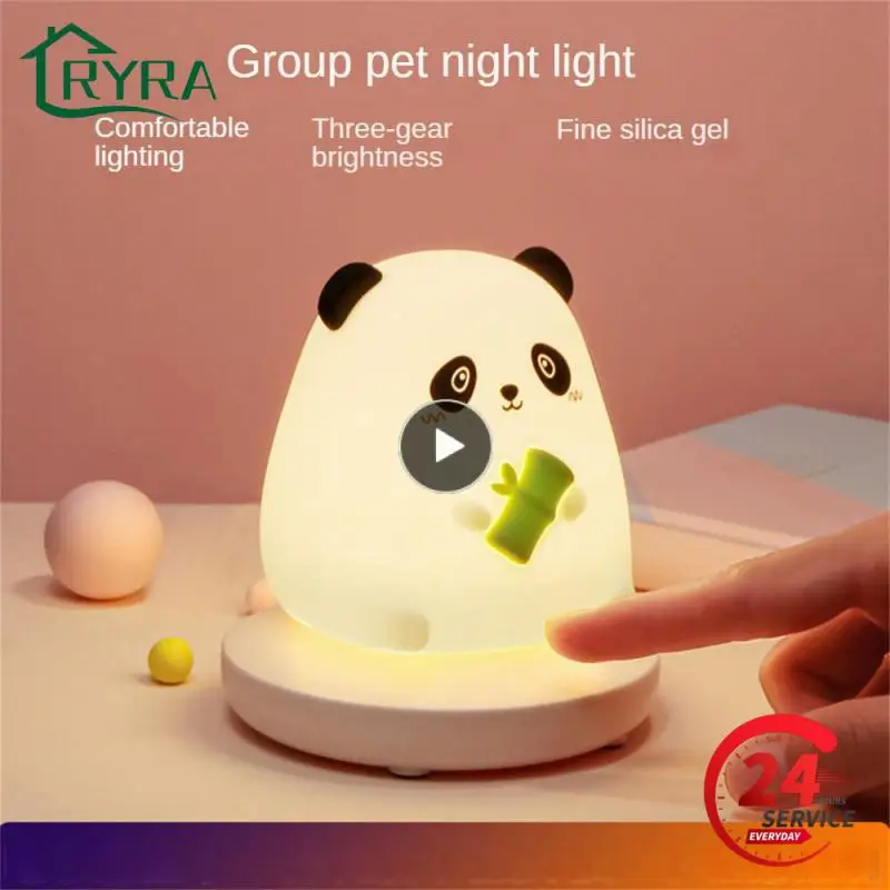 

Silicone Bedroom Bedside Lamp Dimmable Usb Charging Baby Night Lamps Holiday Gift Bedside Night Light Cute Animal Eye Protection