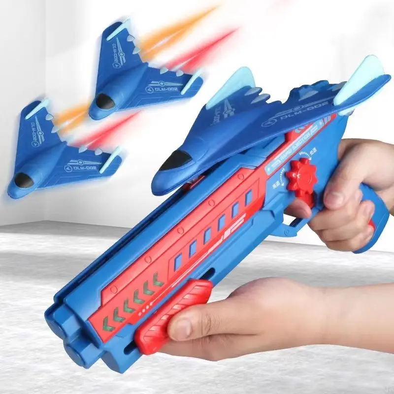 

Airplane Launcher Toy Children Bubble Catapult Plane Catapult Gun Outdoor EPP Foam Airplane Launcher Shooting Game Toy for Kids