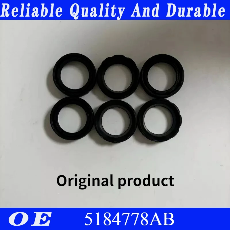 Набор из 6 уплотнений для свечей зажигания, черный 5184778 AB подходит для Jeep Chrysler Dodge Fiat 05184778 АБ