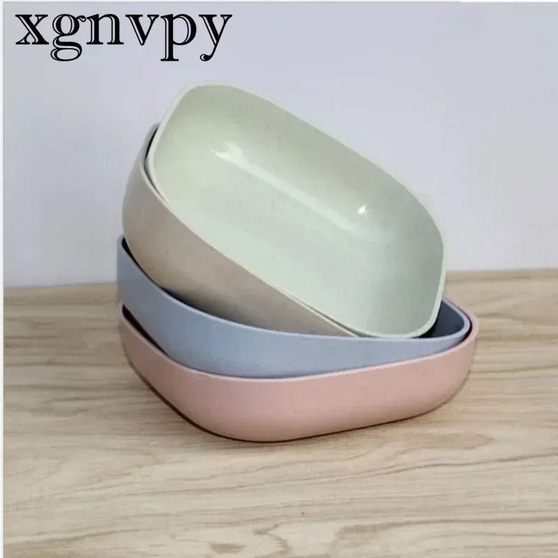 xgnvpy Wheat Straw Round Plate Set Unbreakable Lightweight for Dessert Dinner Home Picnic Fruit Salad Snack Kids Friendly