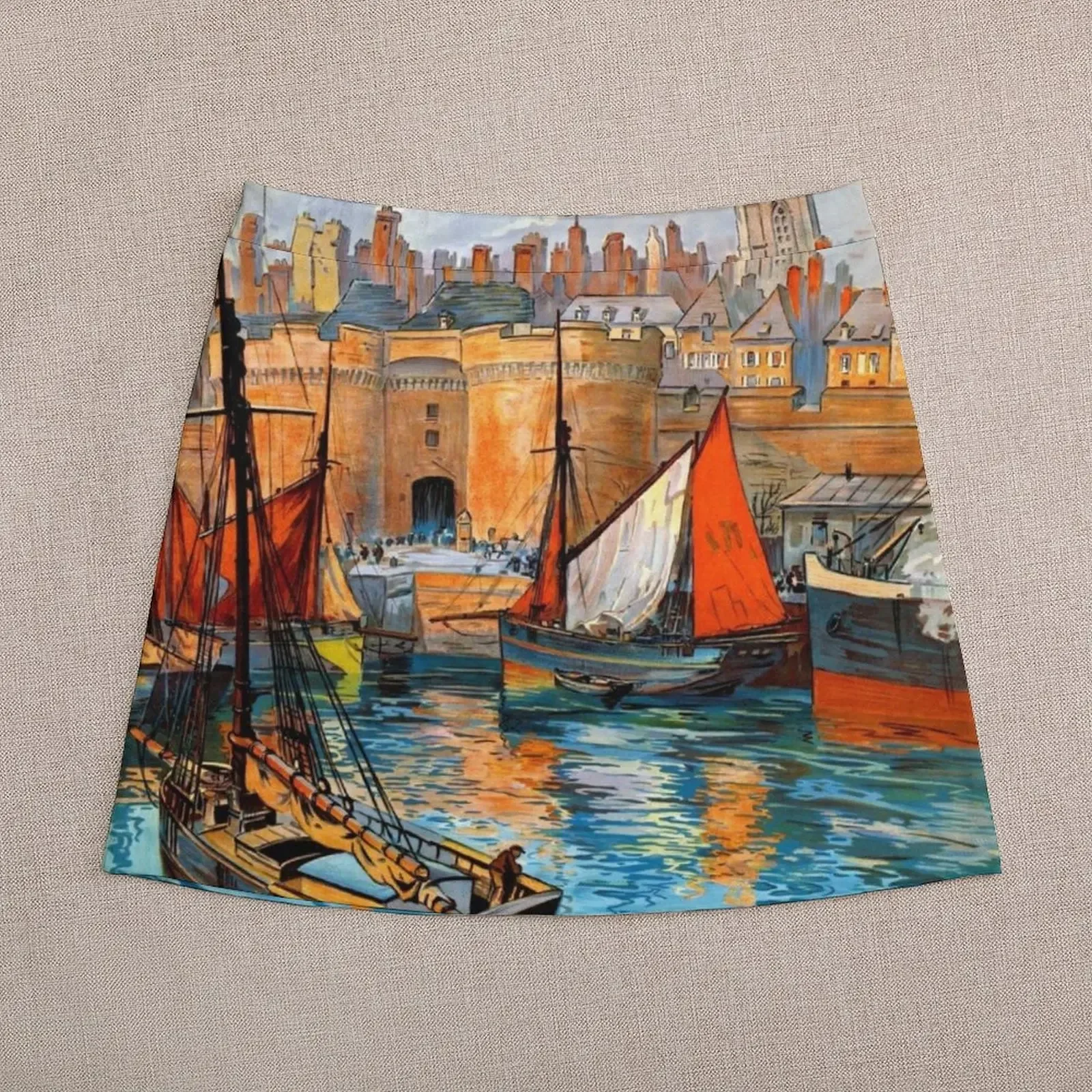 Франция Saint Malo Restored винтажный туристический постер мини-юбка юбка женская для