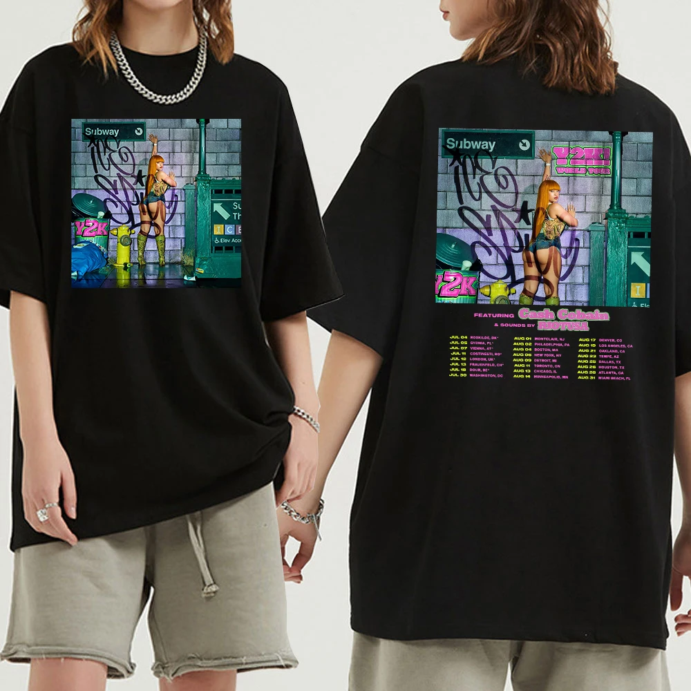 Футболка С Рисунком Ice Spice Y2k World Tour 2024 Винтажный Хлопковый Летний Топ Унисекс