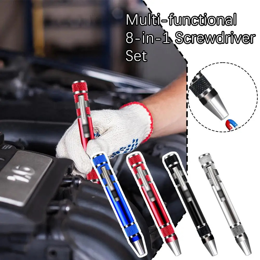 Многофункциональная отвертка Восемь в одном алюминиевая ручка из сплава