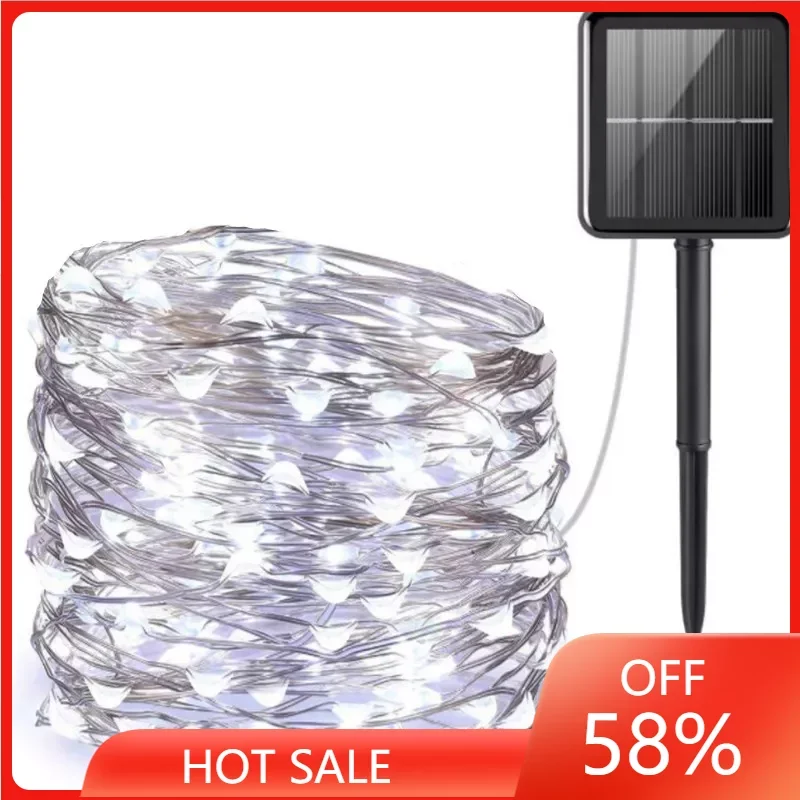 

Гирлянда уличная на солнечной батарее, 8 режимов, светодиодный/30 м