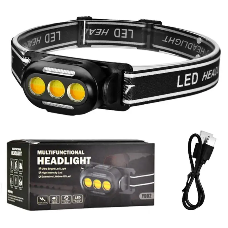 

Headlamps For Adults Rechargeable Head Flashlight For Adults Lightweight Headlight Comfortable Elastic Band High Brightness USB