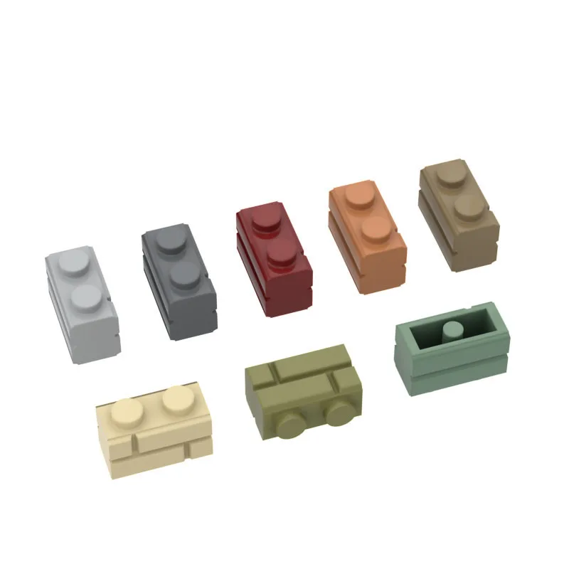MOC Compatible Assembles Particles 98283 Brick Special 1 x 2 with Masonry Profile Building Blocks Parts DIY Educational Toys | Игрушки и