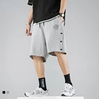 printed side button mens basketball sports shorts homme 2022 summer new men five point casual pants knee length shorts male