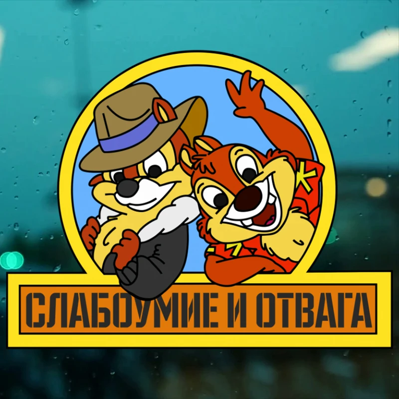 

18*23cm Bravery and stupidity funny car sticker vinyl decal for auto car stickers styling car decoration