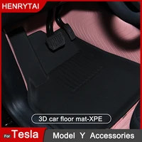 tesla 3d floor mat trunk mat for model y 2021 2022 car left rudder foot pad accessories high quality tpe new polymer material