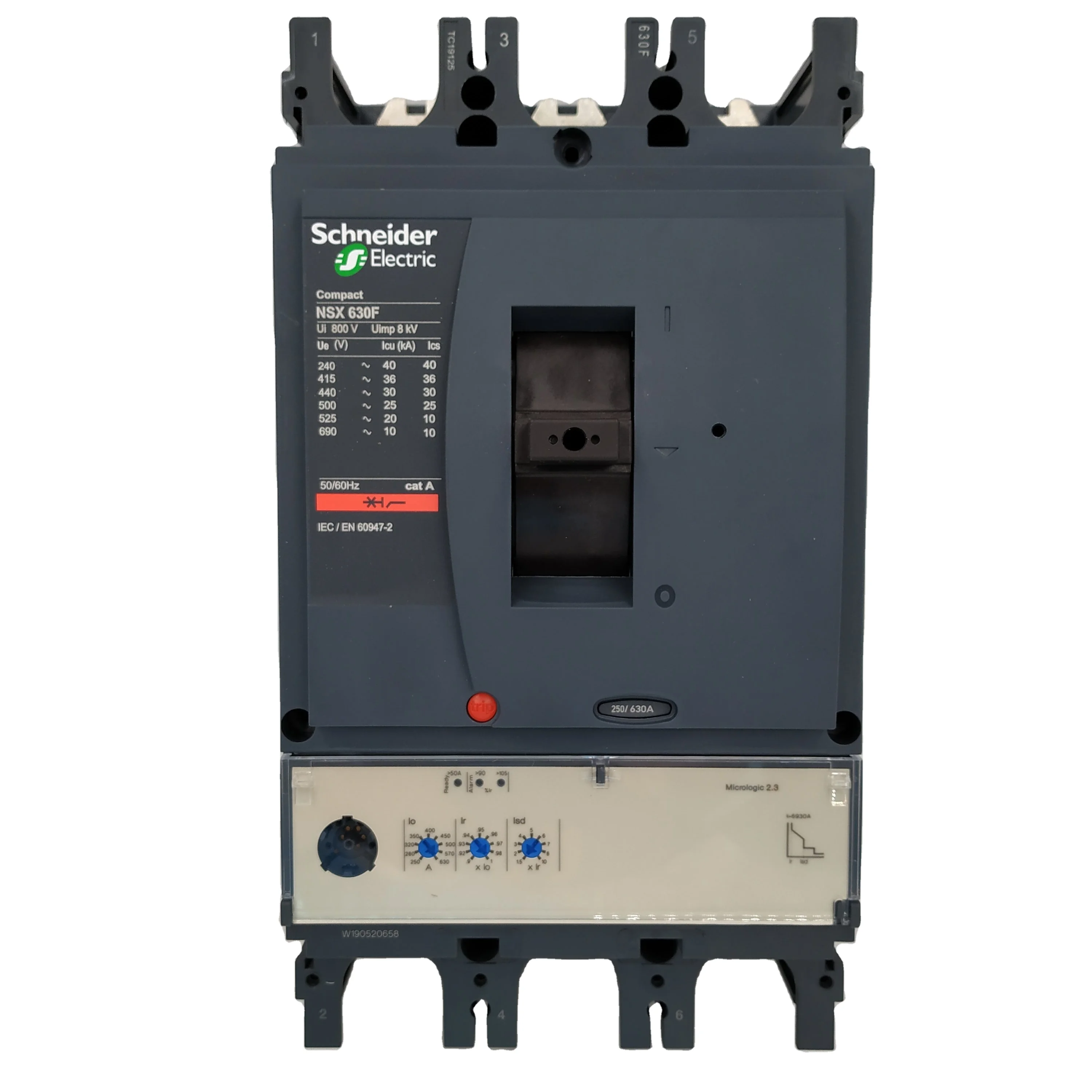 

NSX Compact Circuit breaker NSX400/630F MCCB NSX630F - Micrologic 2.3 - 630 A - 3 poles 3d LV432876