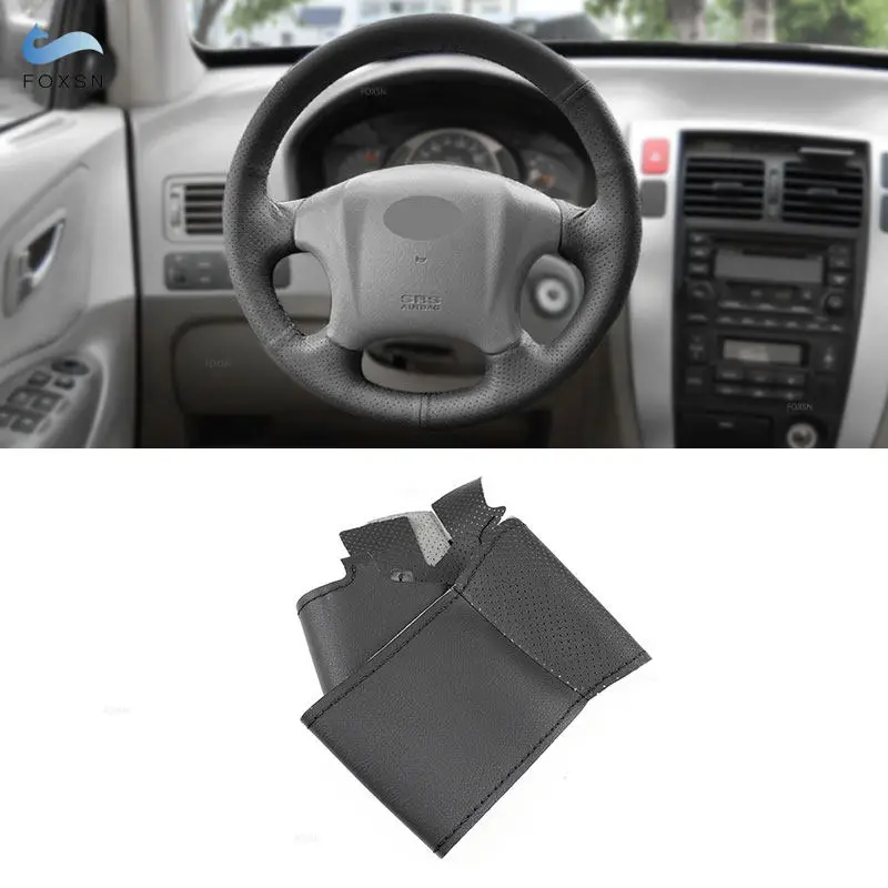 

Black Hand Braid Car-styling Steering Wheel Cover Leather Trim For Hyundai Tucson 2006 2007 2008 2009 2010 2011 2012 2013 2014