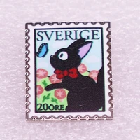 cat stamps anime kikis delivery servicejewelry giftfashionable creative cartoon brooch lovely enamel badge clothing accessories