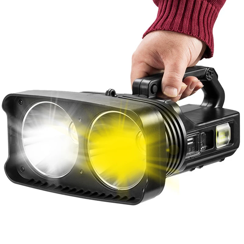 

Super Bright LED Rechargeable XHP50.2 Big Head Searchlight Handheld Flashlight Work Light Spotlight Floodling 40W Torch Lantern