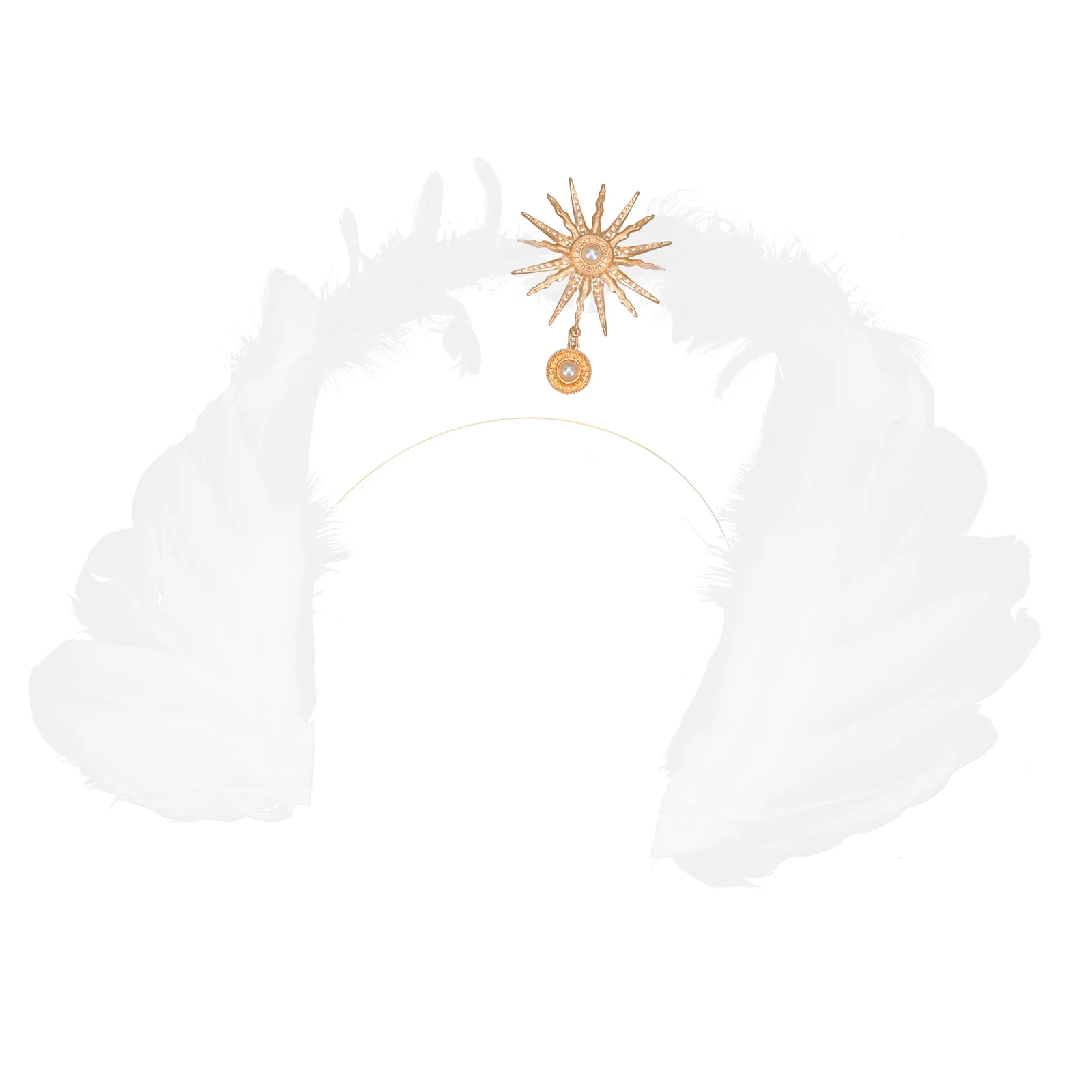 

Double Layer Our Lady's Headband Miss Bride Headpieces Wedding Wings Common Metal Retro Angel Headdress