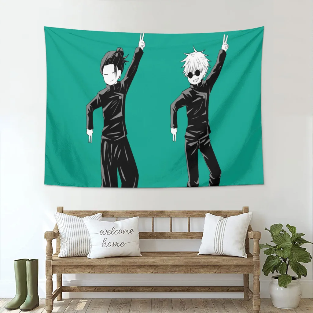 

Cartoon Japanese anime spell return Gojo Satoru pattern room decoration cloth carpet yoga mat bed sheet sofa blanket