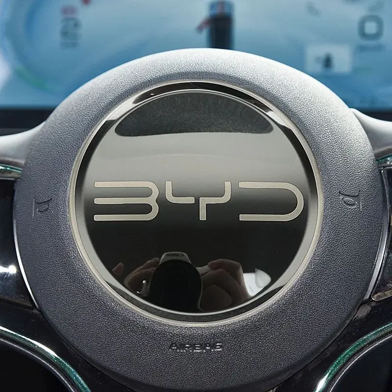 

Металлический защитный чехол на руль автомобиля для BYD Atto 3 Yuan Plus Seagull Dolphin Seal, модифицированная наклейка из нержавеющей стали