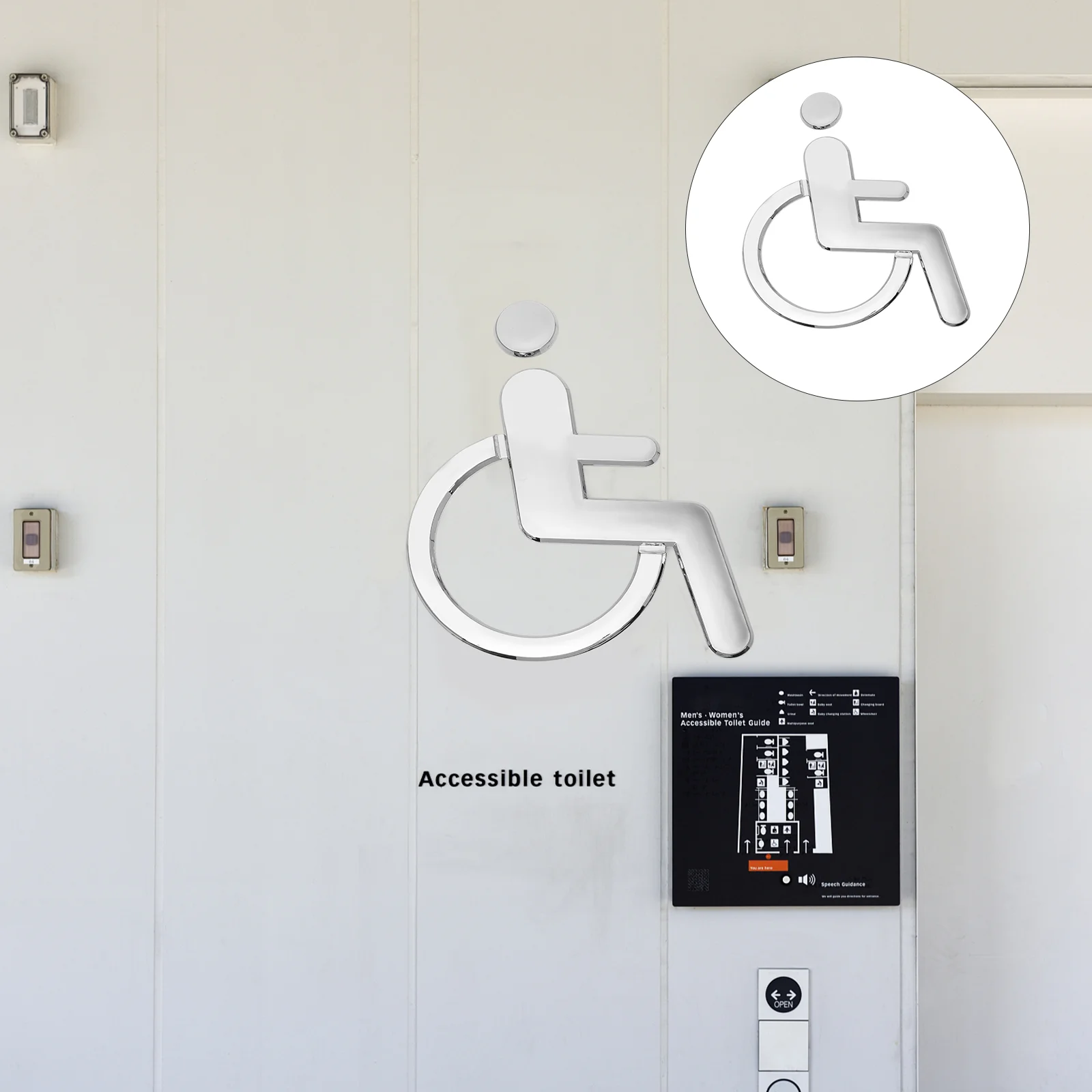 

Disabled Sign Washroom Plate Wheelchair Restroom Door Sticker Marker Toilet Abs Men Women
