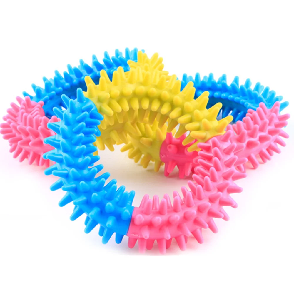 

Pet Circle Toys Multicolor Dog Biting Ring Toy Soft Molar Rubber Dogs Toy Pets Puppy Dental Teeth Healthy Chew Cleaning Toys