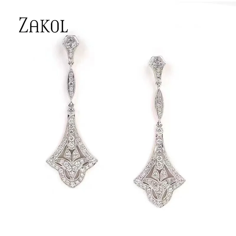 ZAKOL персонализированные Универсальные Длинные Простые белые геометрические