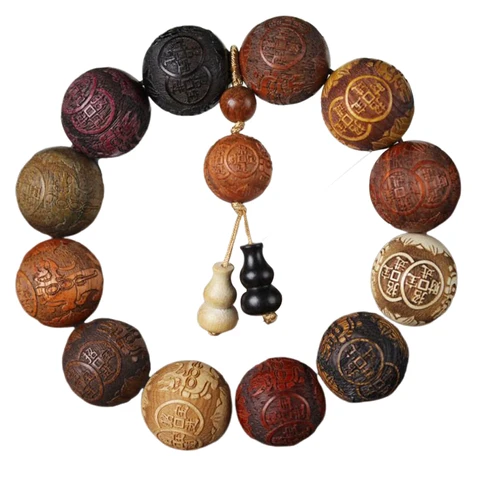 DCARZZ браслет ручной работы из дерева с резным бисером и подвеской в форме тыквы для мужчин и женщин, ювелирные изделия, подарок