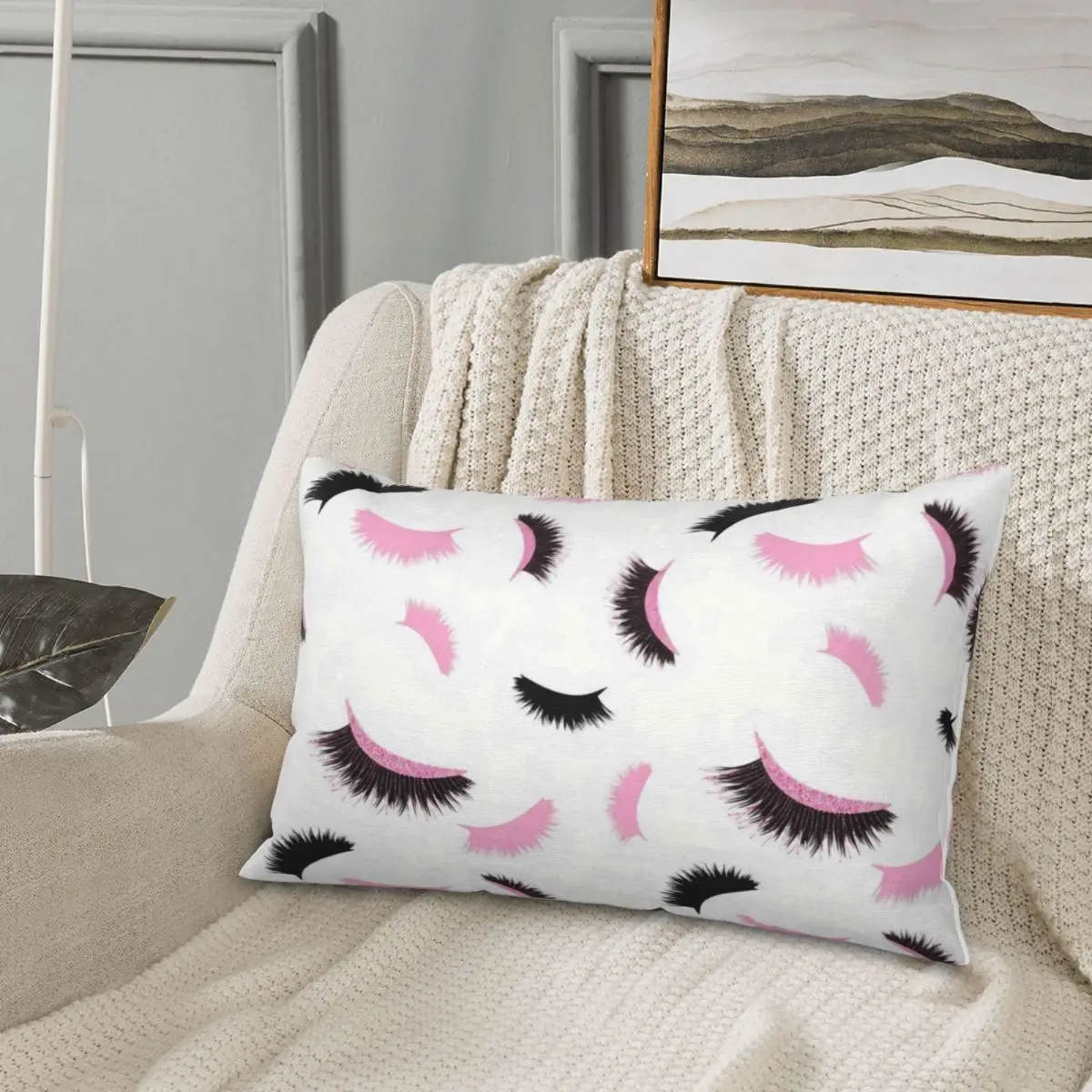

Eyelash Lashes Pattern Pillowcase Printed Soft Throw pillow case for Car Room Resort Cushion Coves