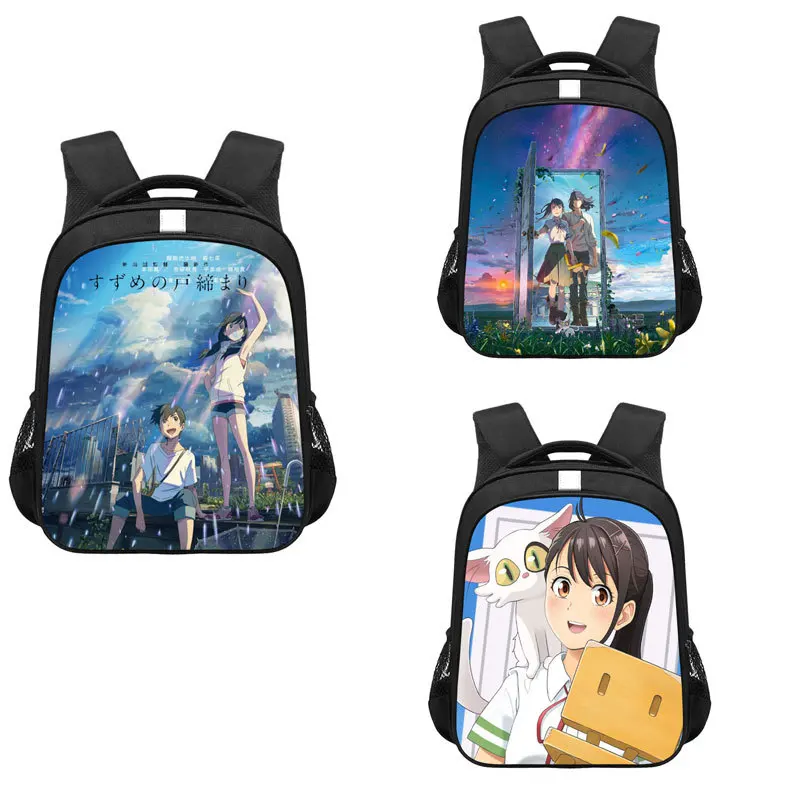 

Suzume No Tojimari Schoolbag Anime Teenager Children Shoulder Bag Storage Bag White Cat Party Decoration Supplies Gift