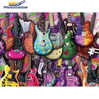 photocustom diy pictures by number kits home decor painting by numbers colorful guitar drawing on canvas handpainted art gift